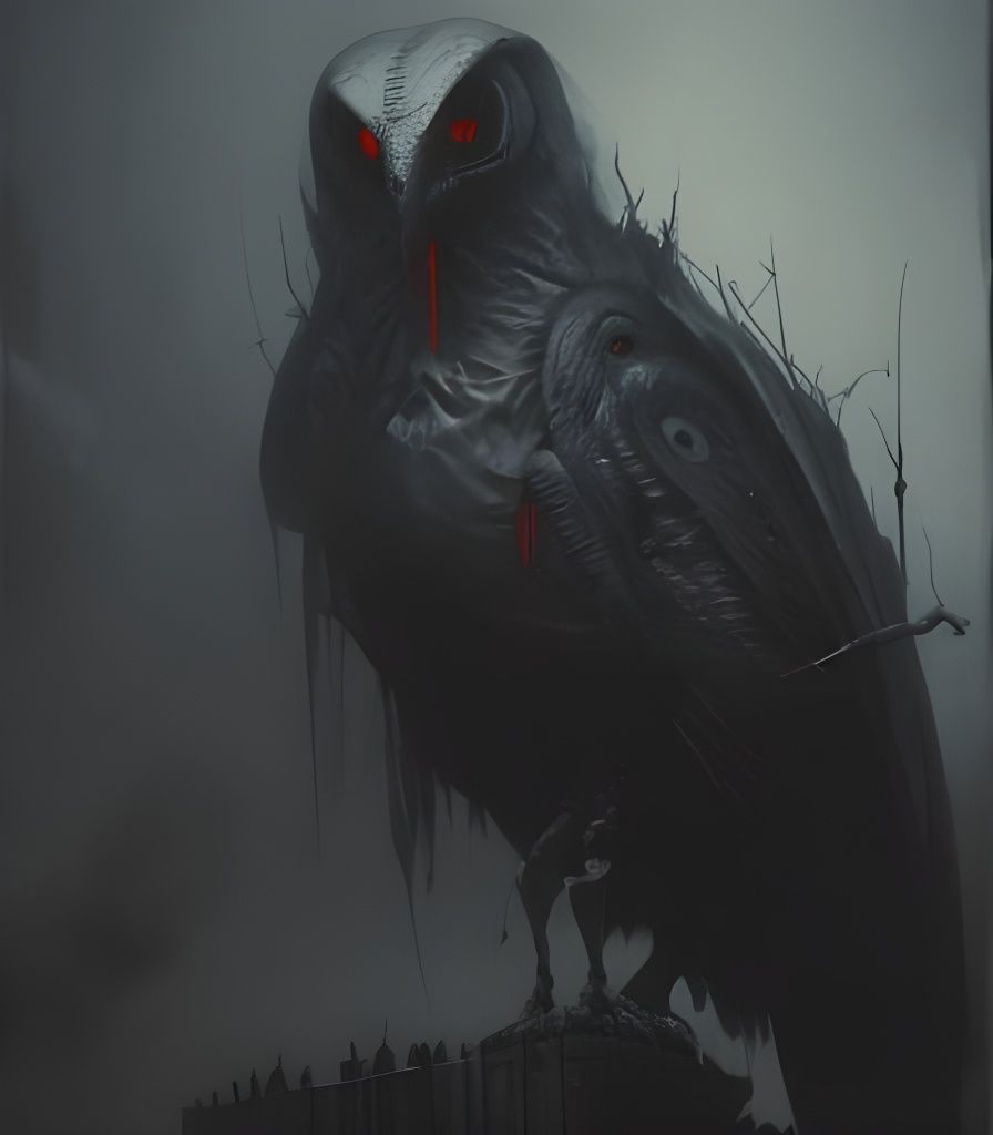 Creepy Barn Owl in Gothic Horror Style