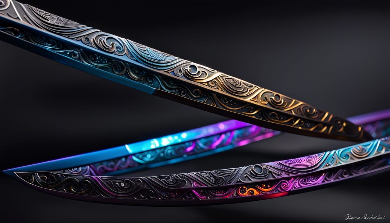 Eldritch Origami Katana Forged in Cosmic Fire
