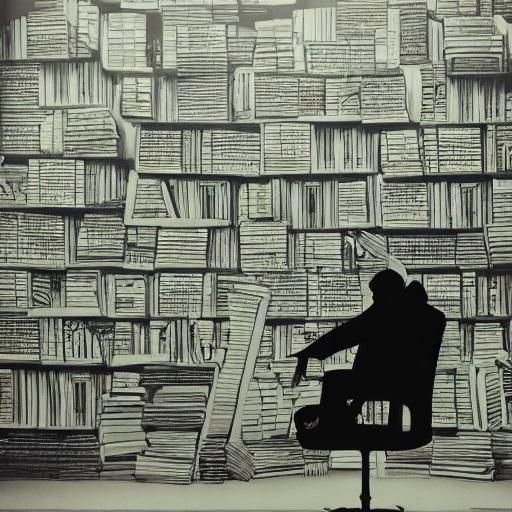 Existential Philosopher in Moody Film Noir Style