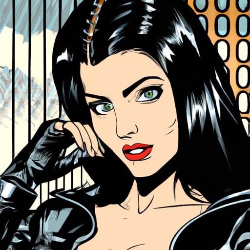 Beautiful Italian goth princess in leather pop art Mark Brooks and Dan Mumford, comic book art, perfect, smooth
