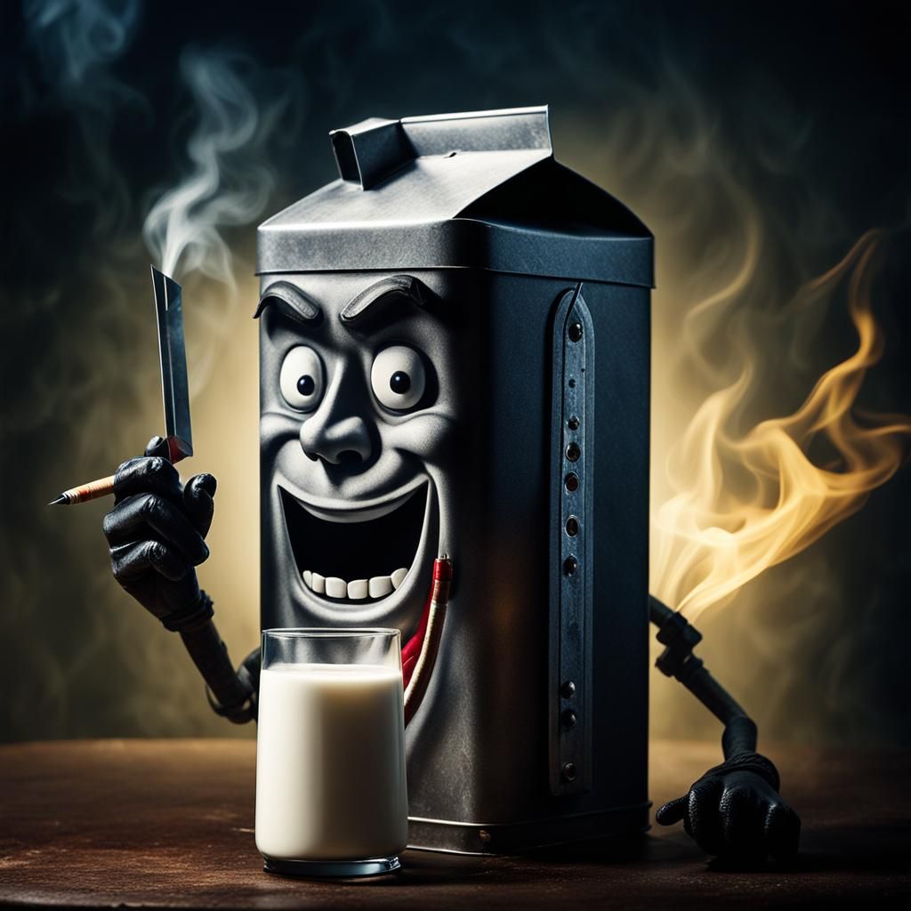 Gritty Milk Carton Character Portrait