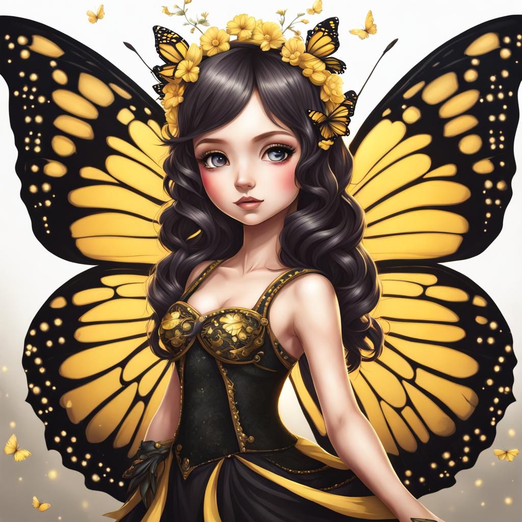 Hyperrealistic Chibi Butterfly Fairy with Powers
