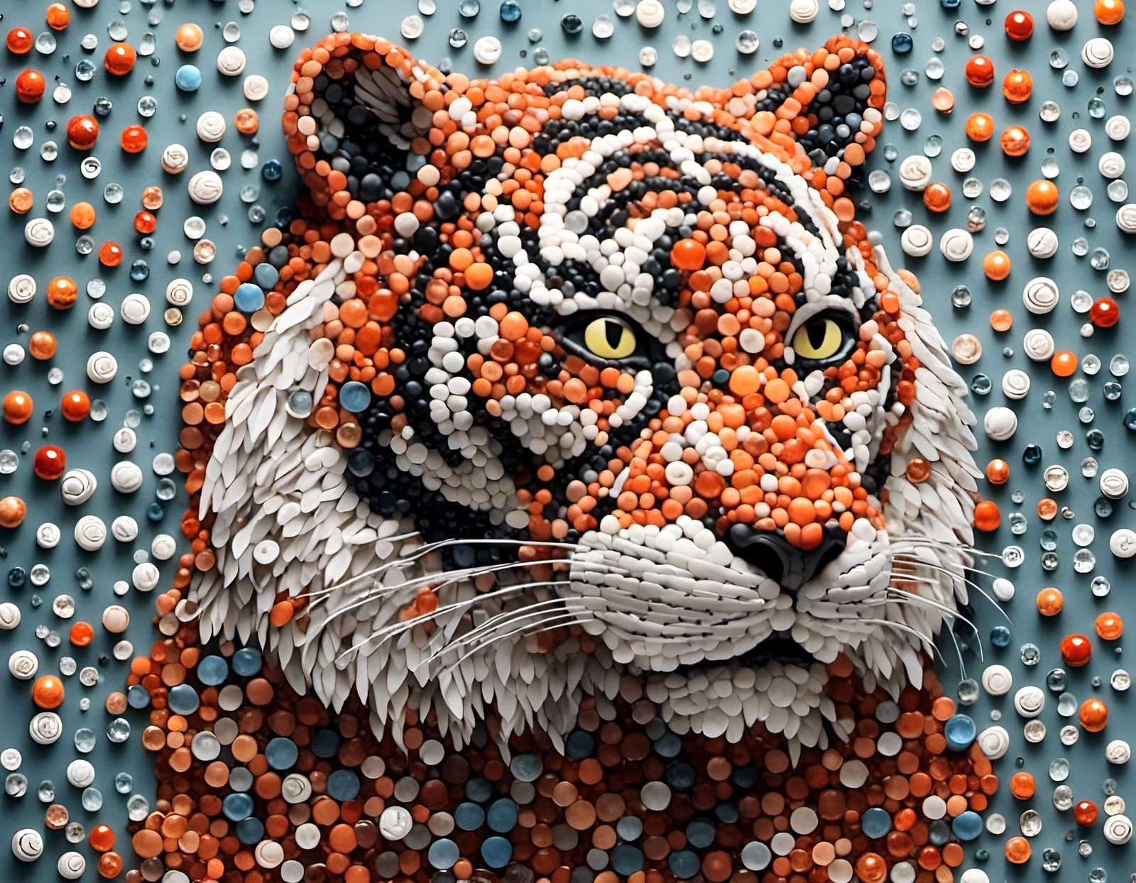 3D Marble Tiger Sculpture