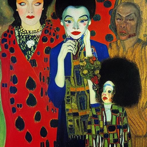 Vampire Portrait in Art Nouveau Style