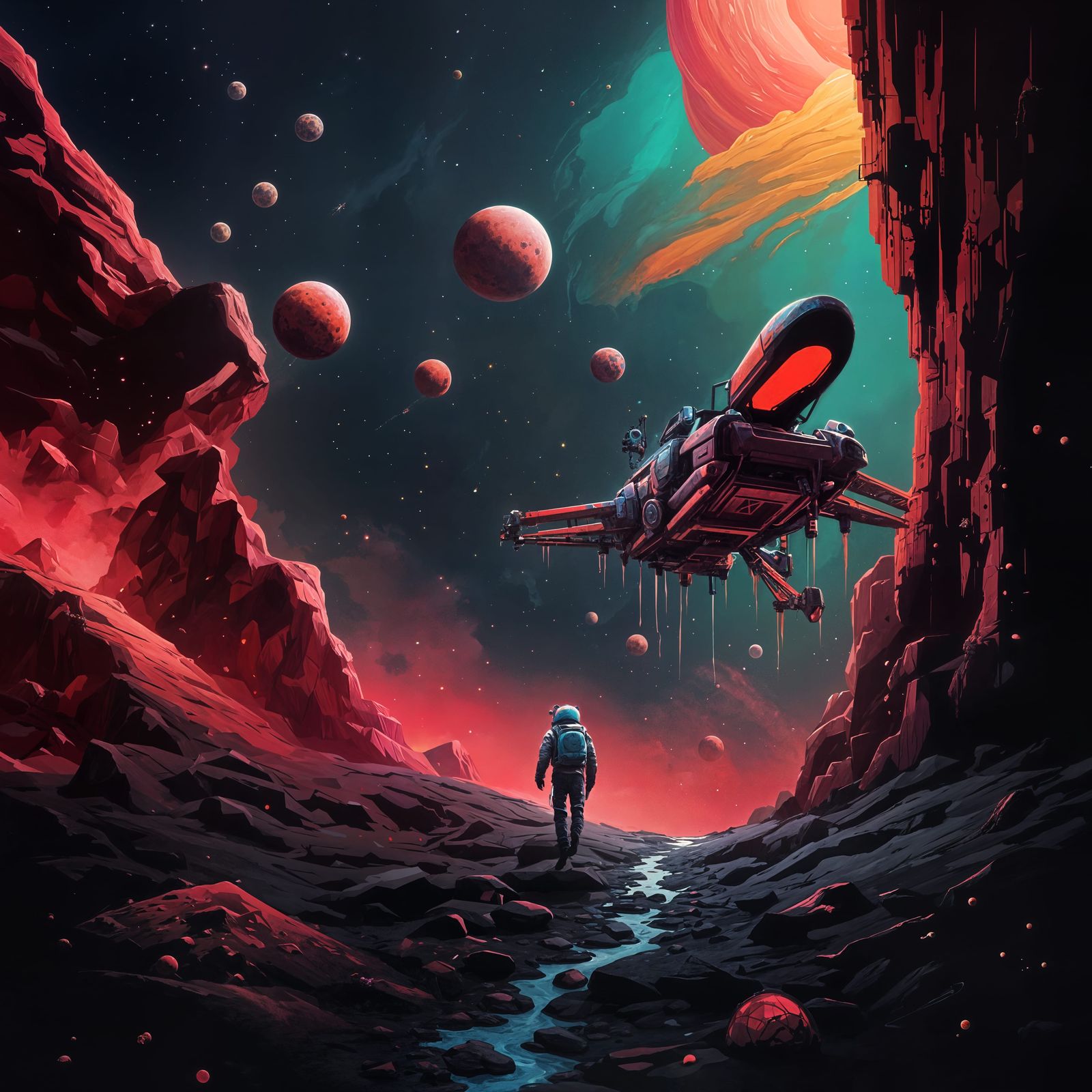 Martian Graffiti: Unexpected Creatures in the Pink Sky