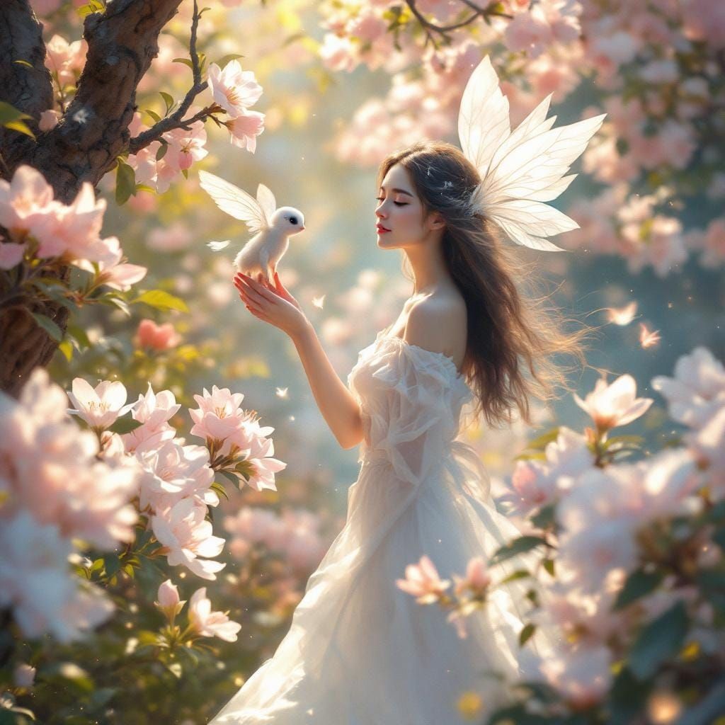 Glowing Garden Scene with Lunessari Fairy