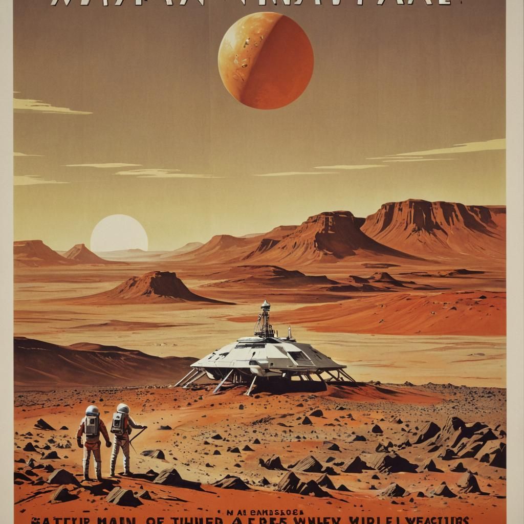 Vintage Travel Poster: Vacation on Mars