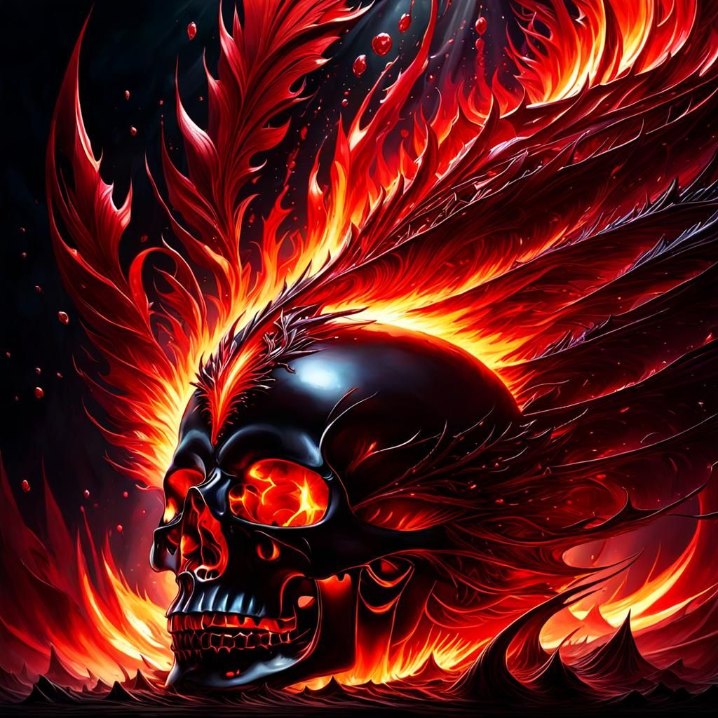 Fiery Skull Dark Fantasy Concept Art
