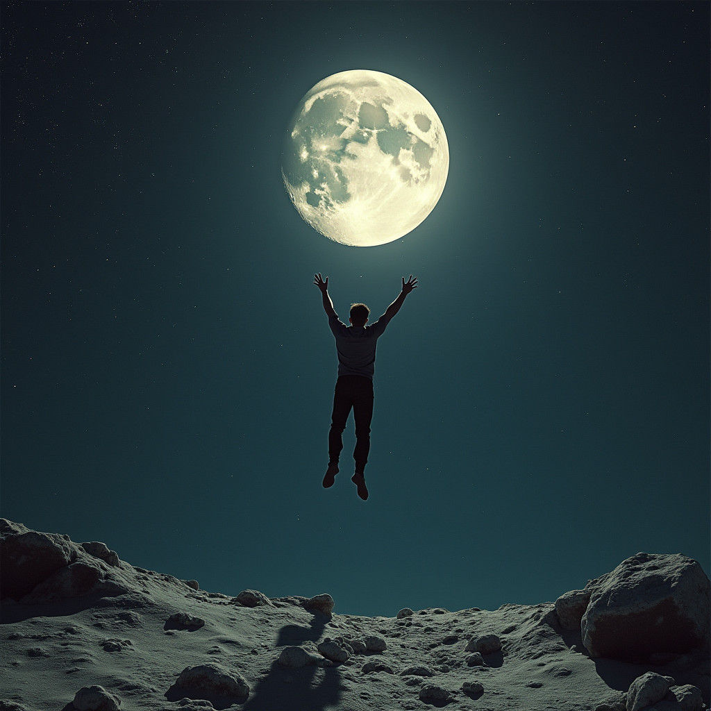 Man Falls From the Moon: A Surreal Descent