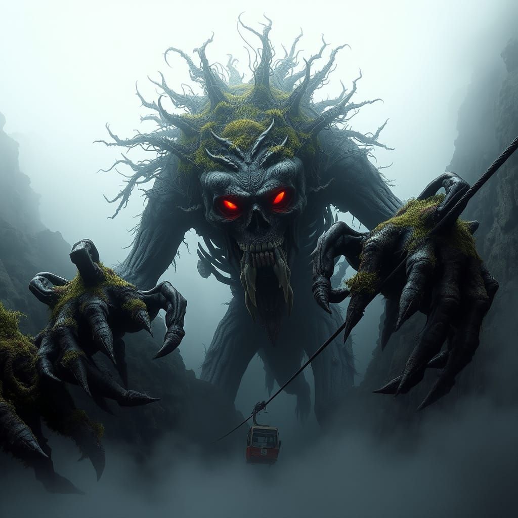 Colossal Jungle Monster Emerges from Mist