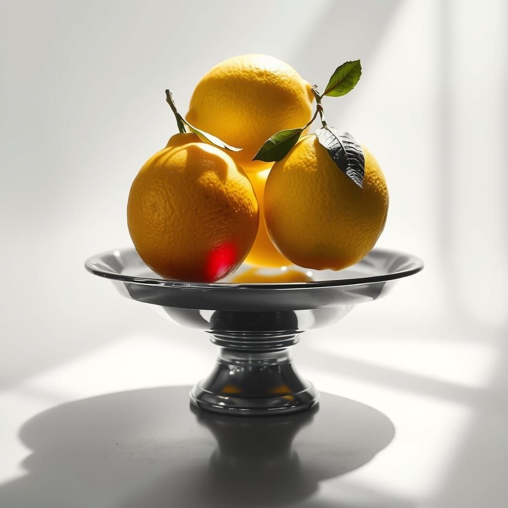 Surreal Floating Lemons in Ethereal Light