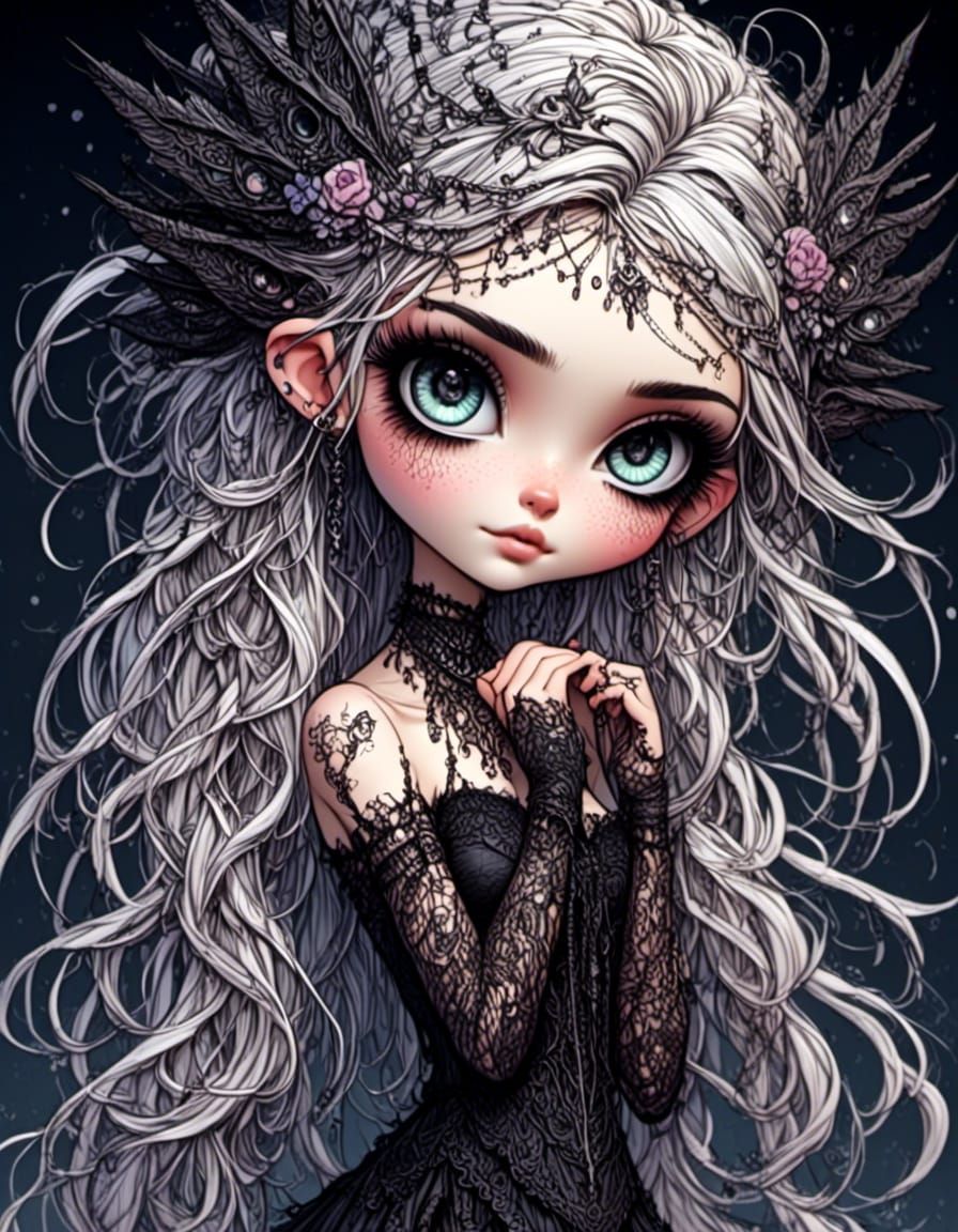 High Gothic Fae in Dark Fantasy Style