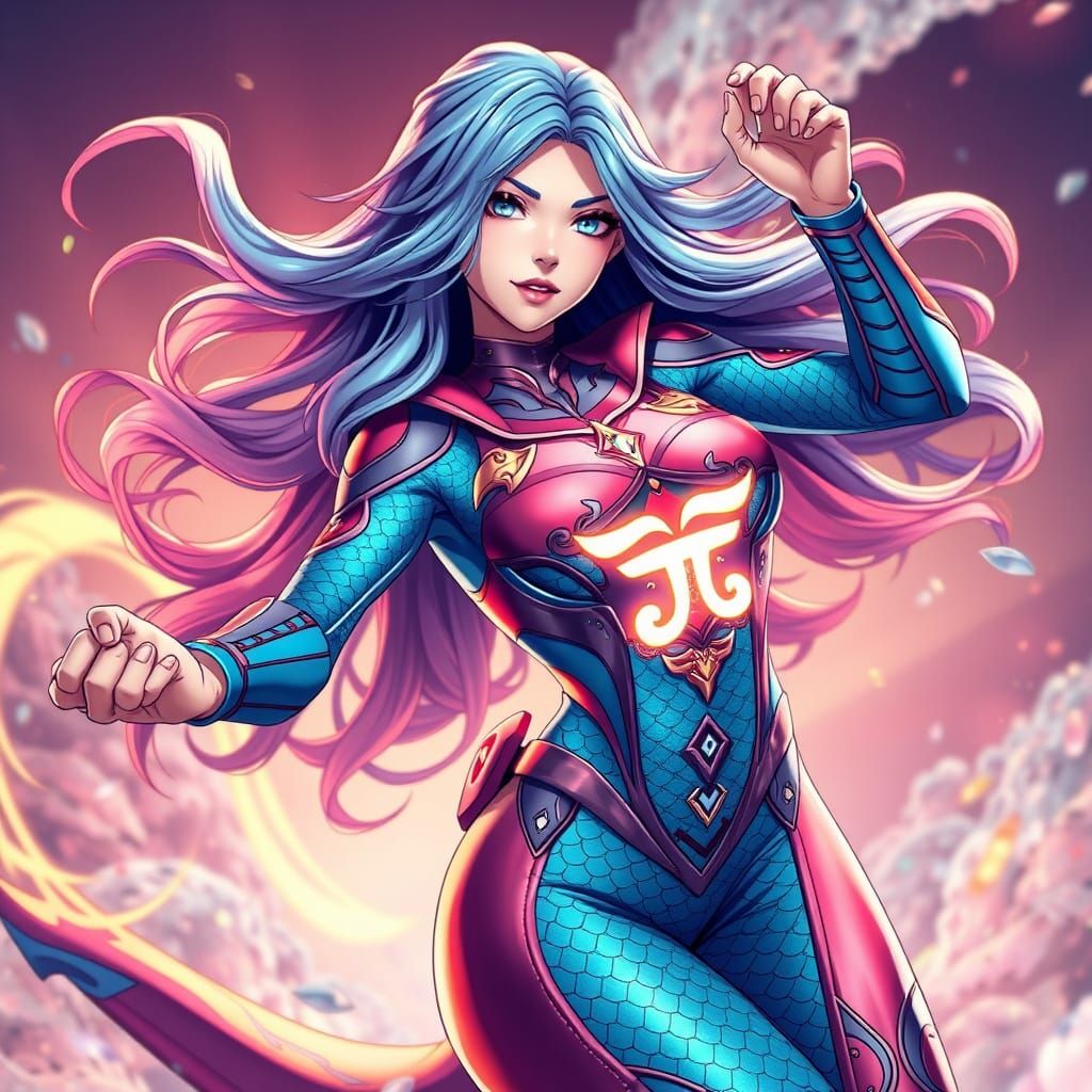 Ethereal Pisces Superhero Unleashes Power in Vibrant Anime S...