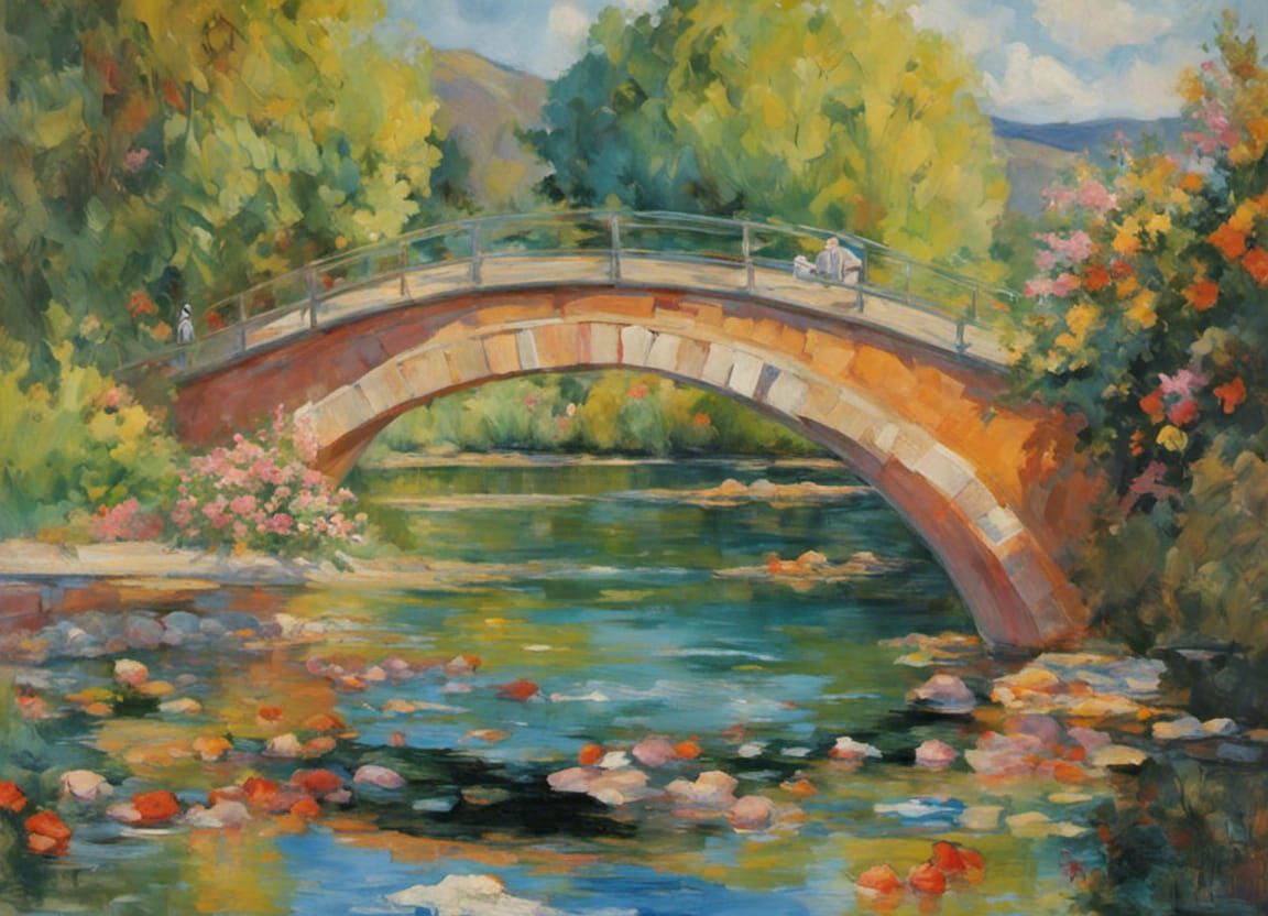 Princess Asleep in Swan Boat: Neo-Impressionist Painting