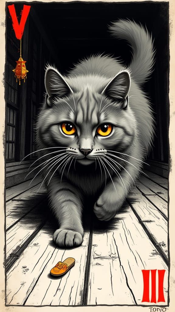 Regal Feline Fury in Mid-Sprint