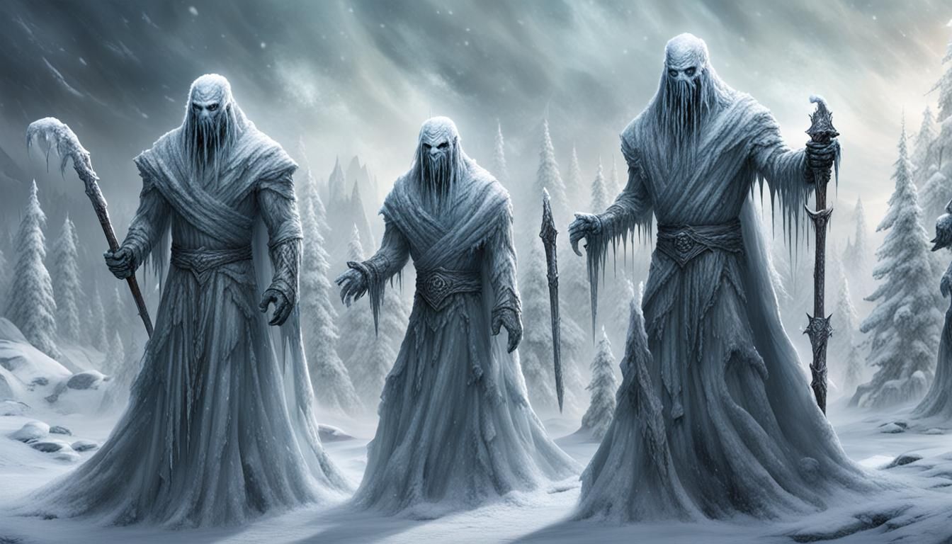 Ethereal Snow Wraiths Dancing in a Blizzard