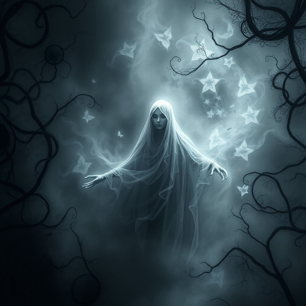 Ethereal Ghostly Figure in Mystical Environment