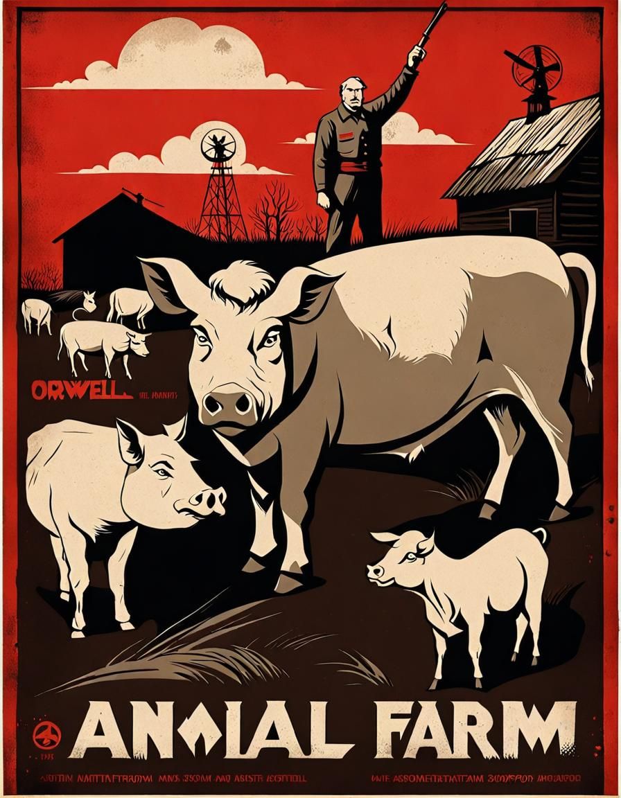 Animal Farm Movie Poster in Soviet Agitprop Style