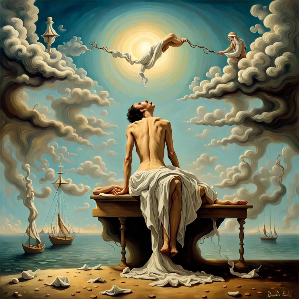 Surreal Dreamscape of Anguish and Fleeting Joy