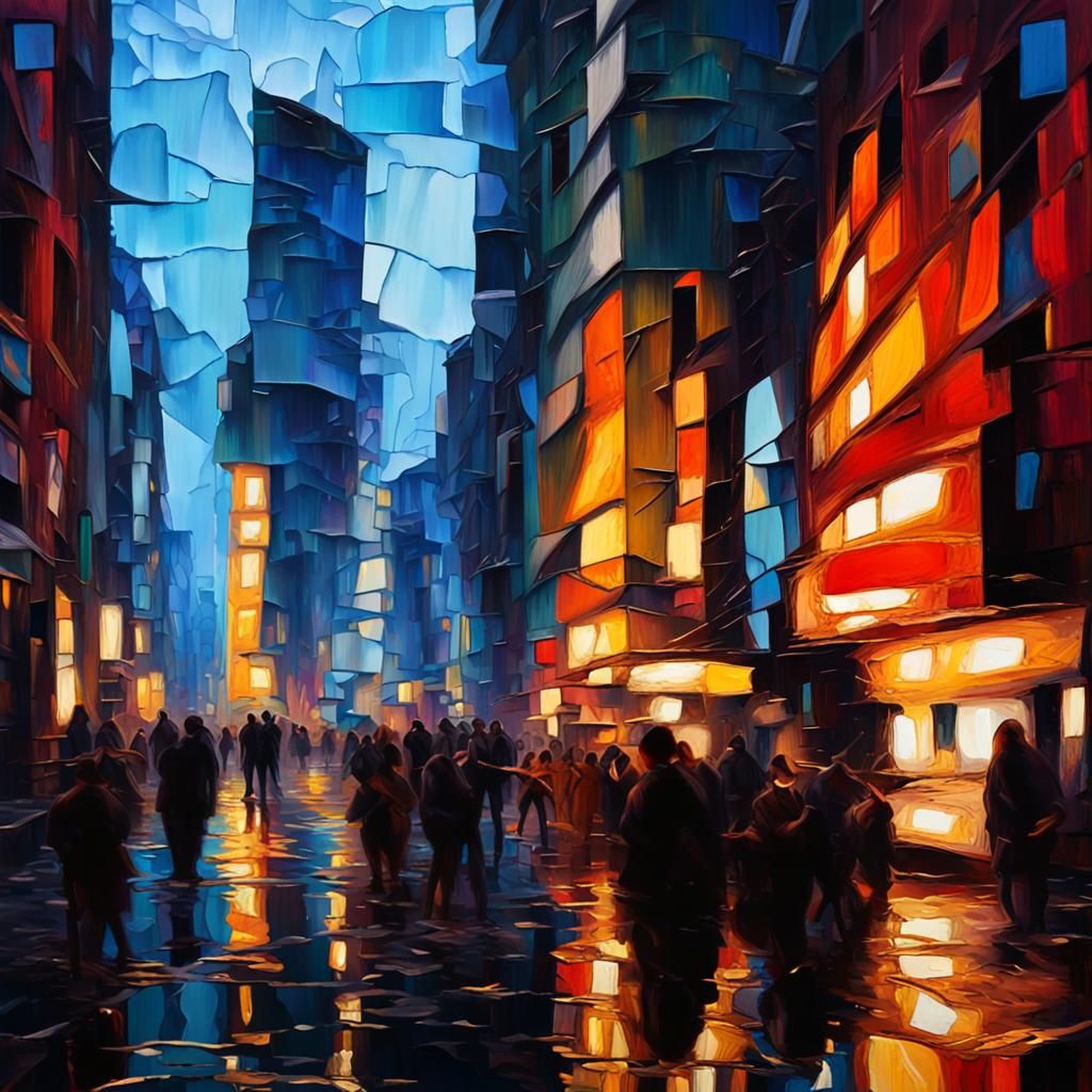 Surreal Face with Shattered Mirror Shards