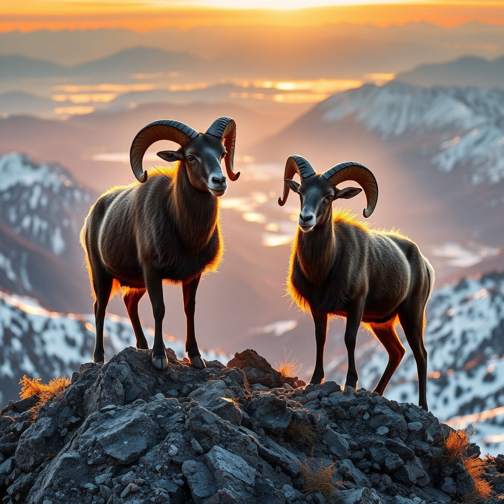 Big Horn Sheep at Sunset: Wildlife Photography