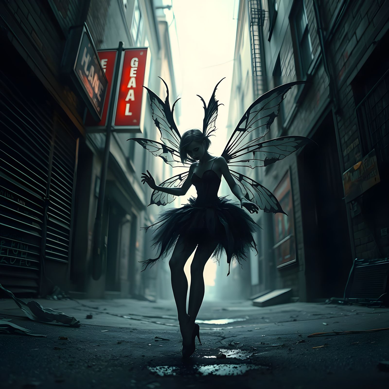 Sinister Fairy Commits Crime in Gritty Alley