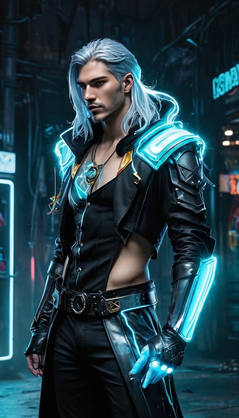 Cyberpunk Fashionable Wizard