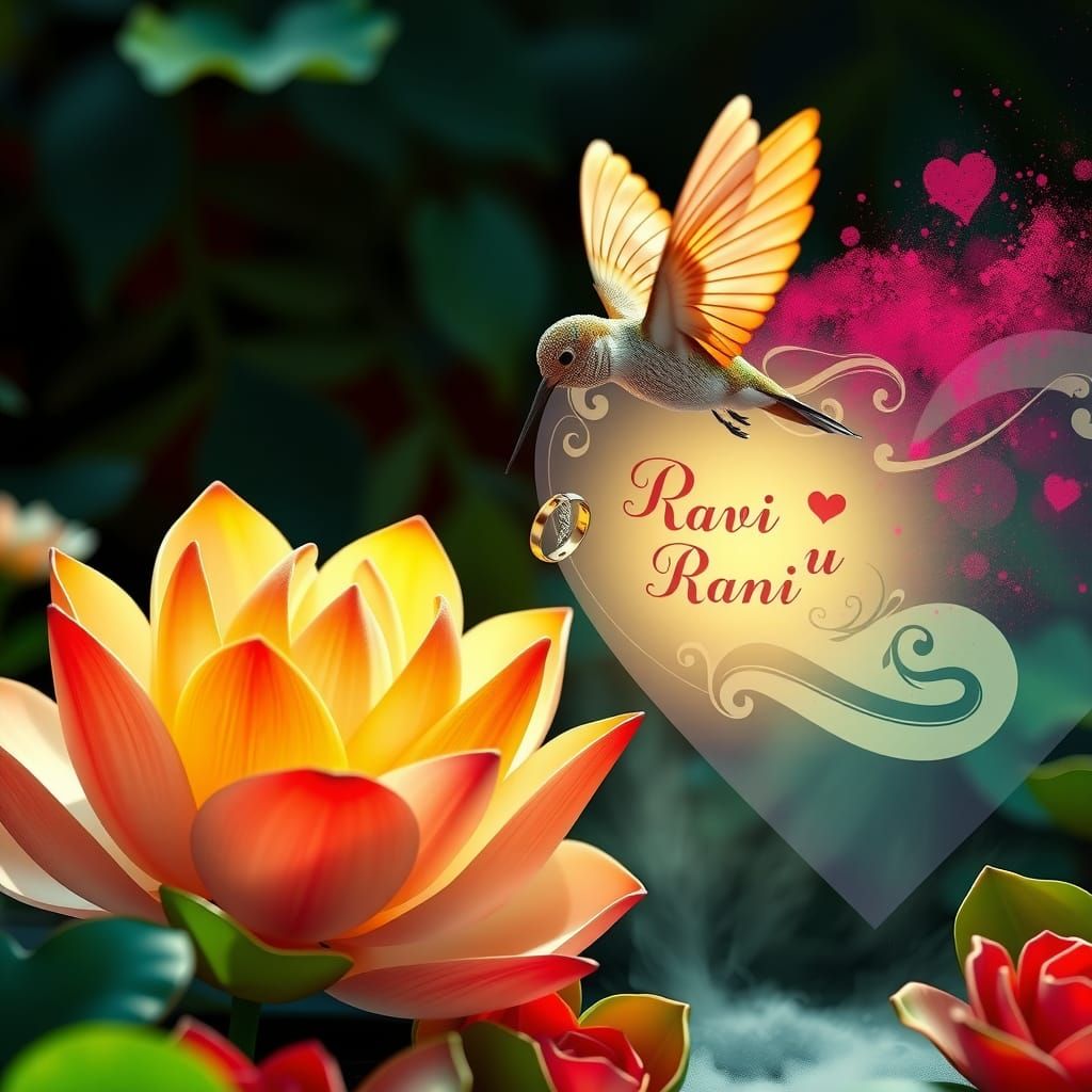 Enchanting Wedding Scene with Lotus Flower in 8K