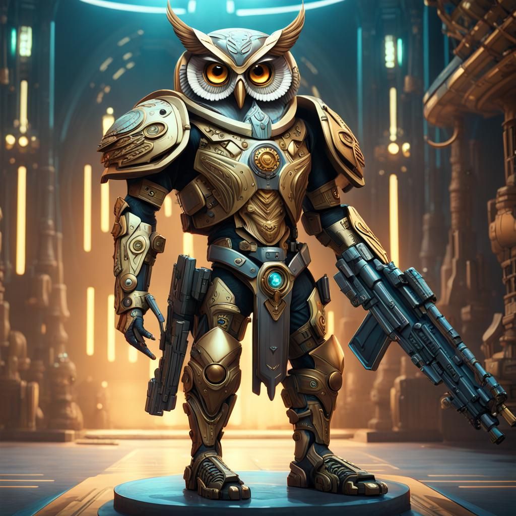 Anthropomorphic Owl Bounty Hunter
