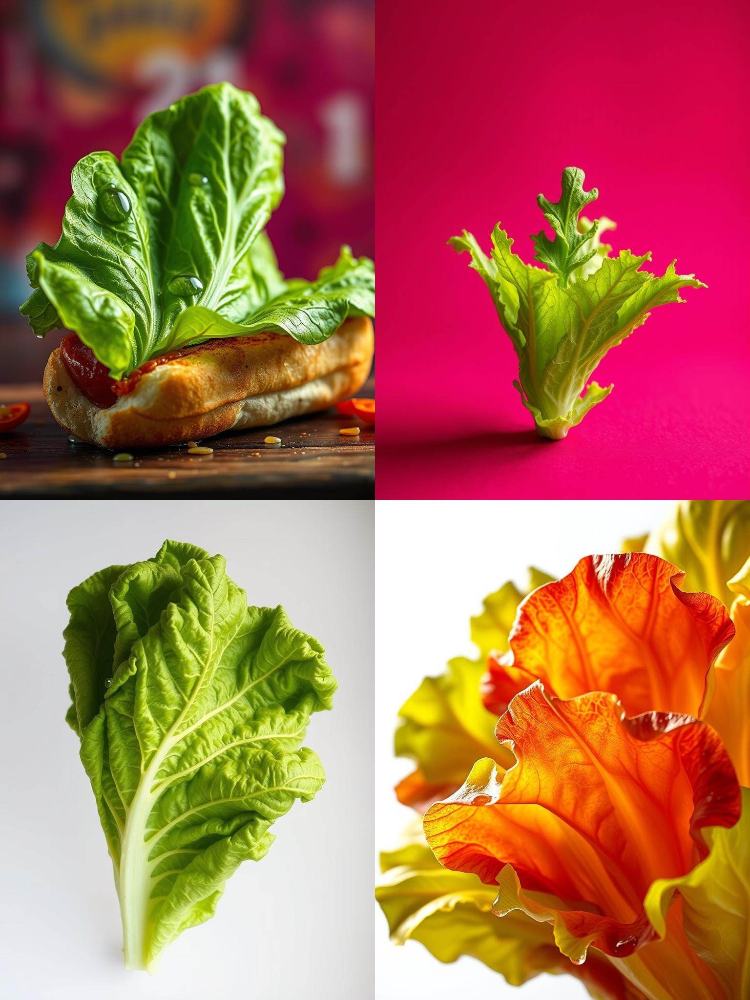 Hyperrealistic Lettuce and Arugula Splash Art