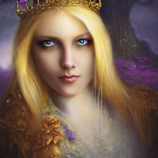 Ethereal Shadow Princess Portrait in Photorealistic Style