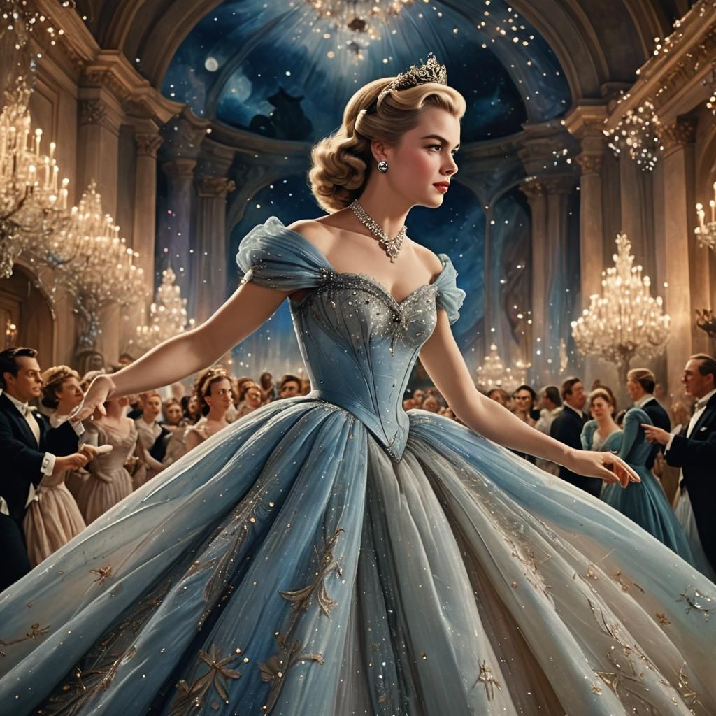 Princess at the Ball: A Matte Painting in Fantasy Style