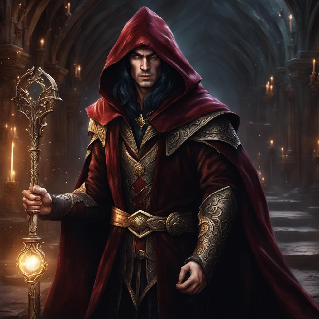 Handsome Elf with Glowing Gem Staff