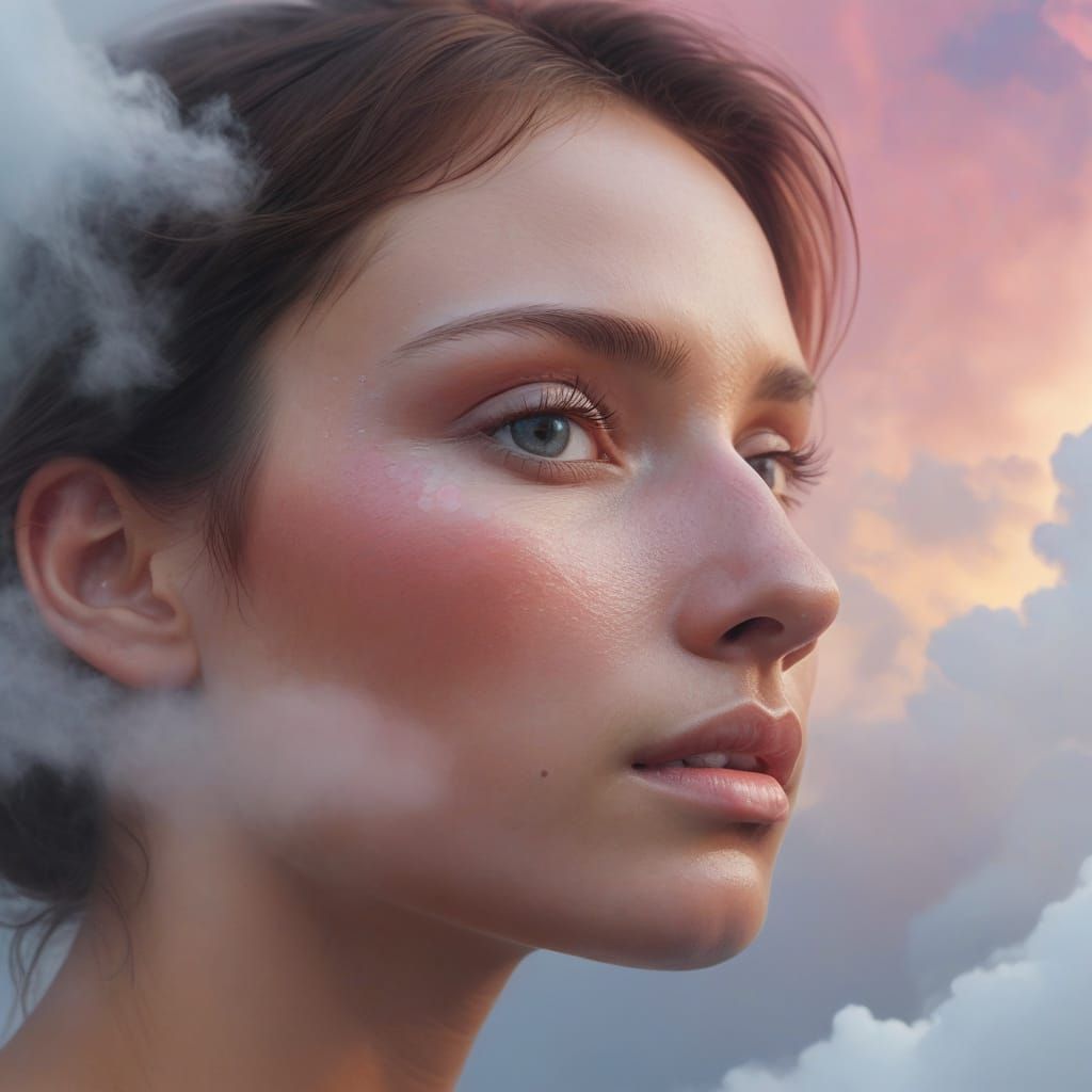 Stunning Portrait of a Person in a Cloudy Mist
