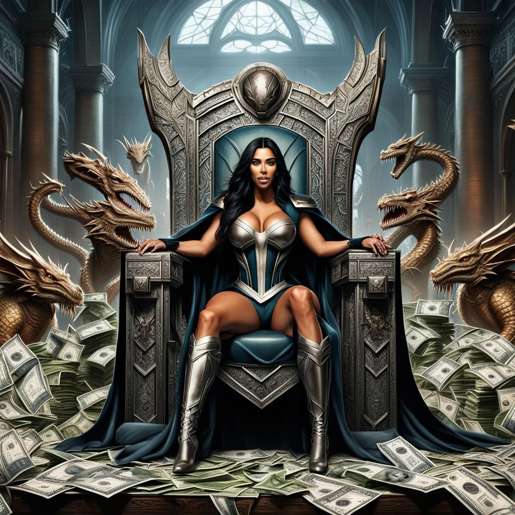 Celebrity as Comic Book Thor on Throne