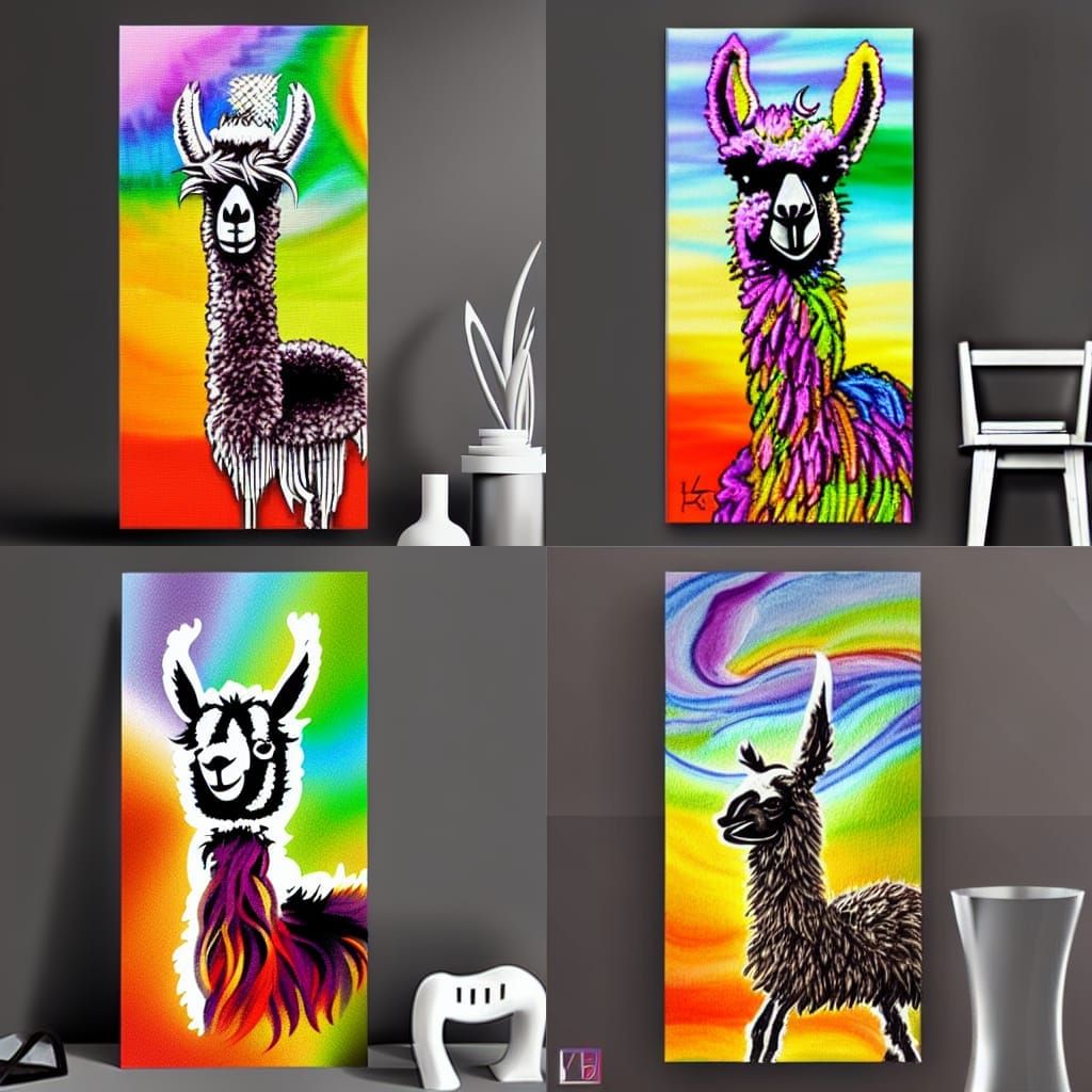 Gay Death Metal Llama: Unique AI Art