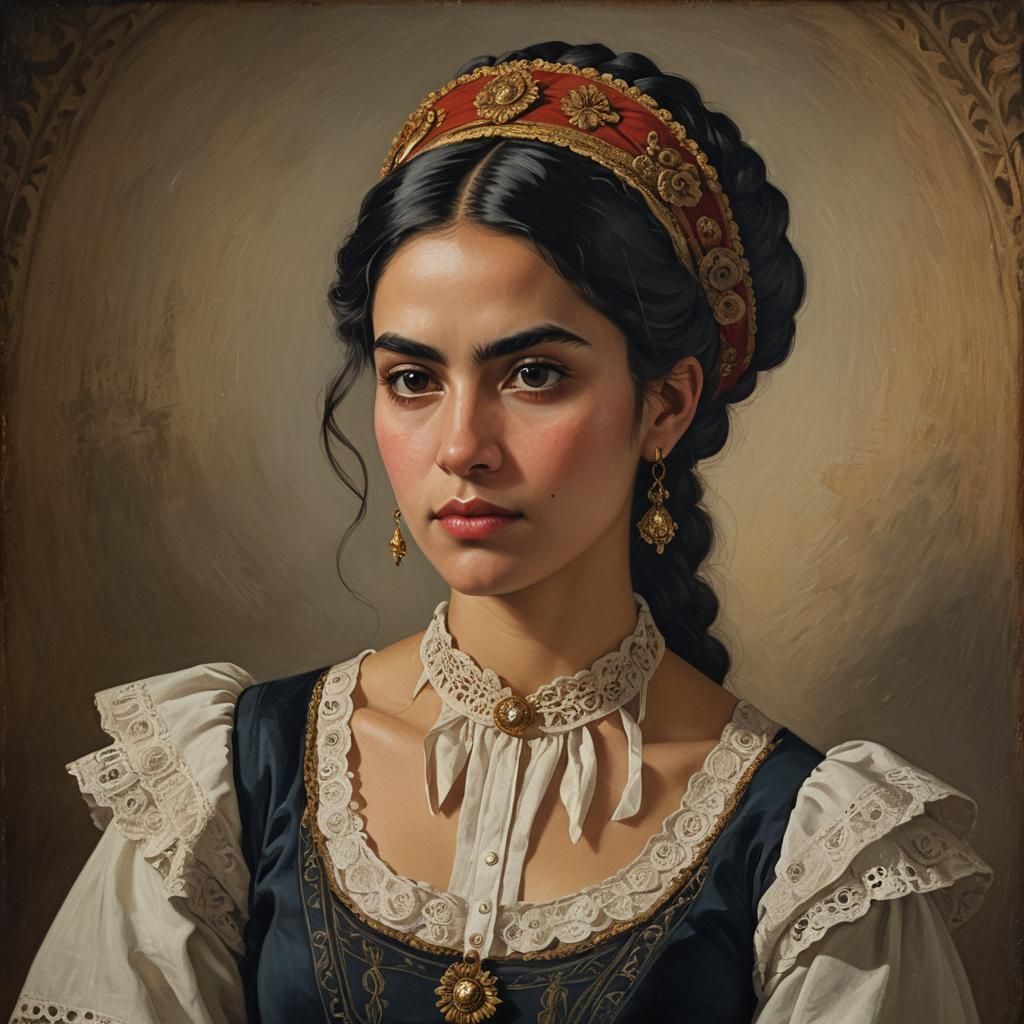 Chilean Woman in Spanish Colonial Neoclassical Portrait