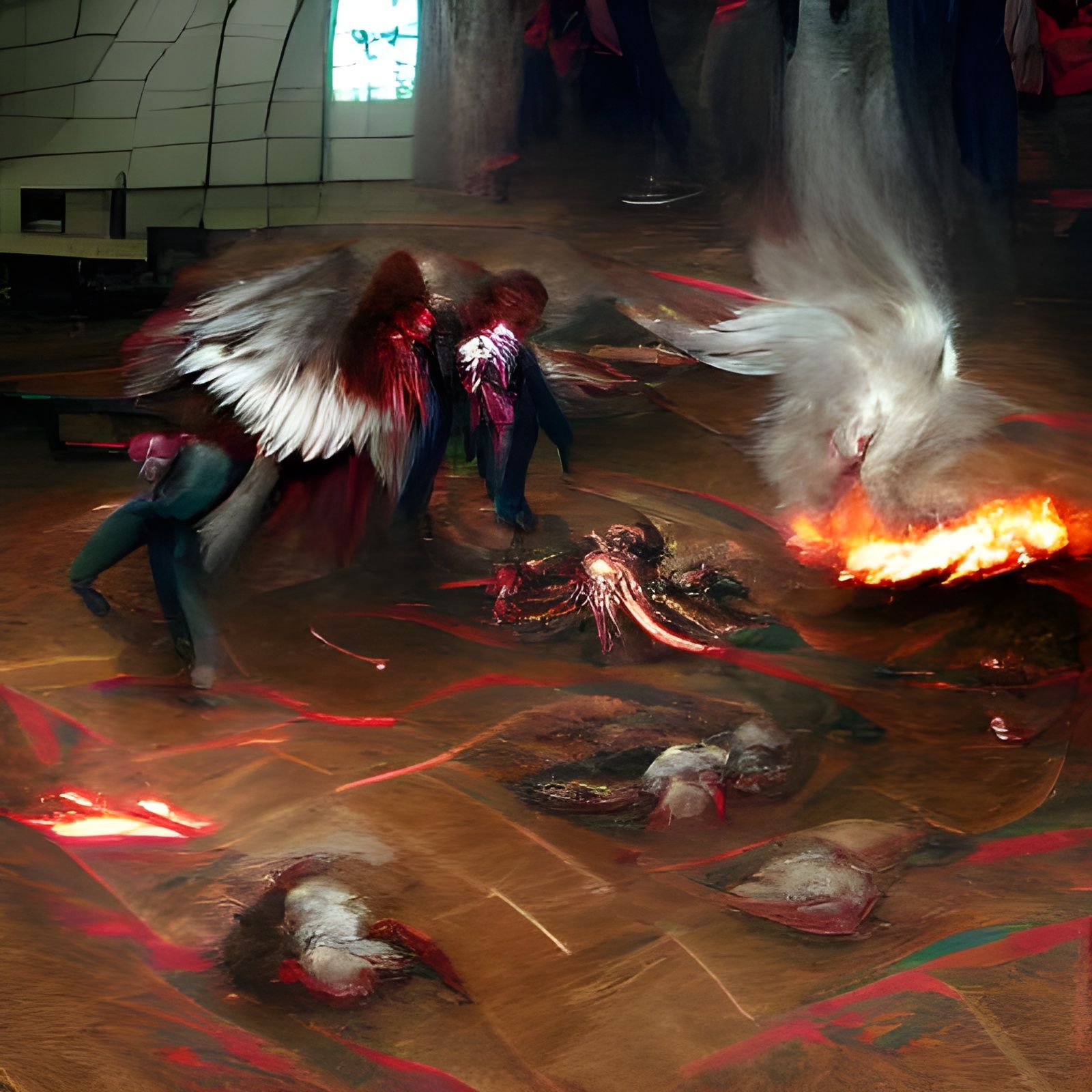Angels Clash on Earth in Epic Battle Scene