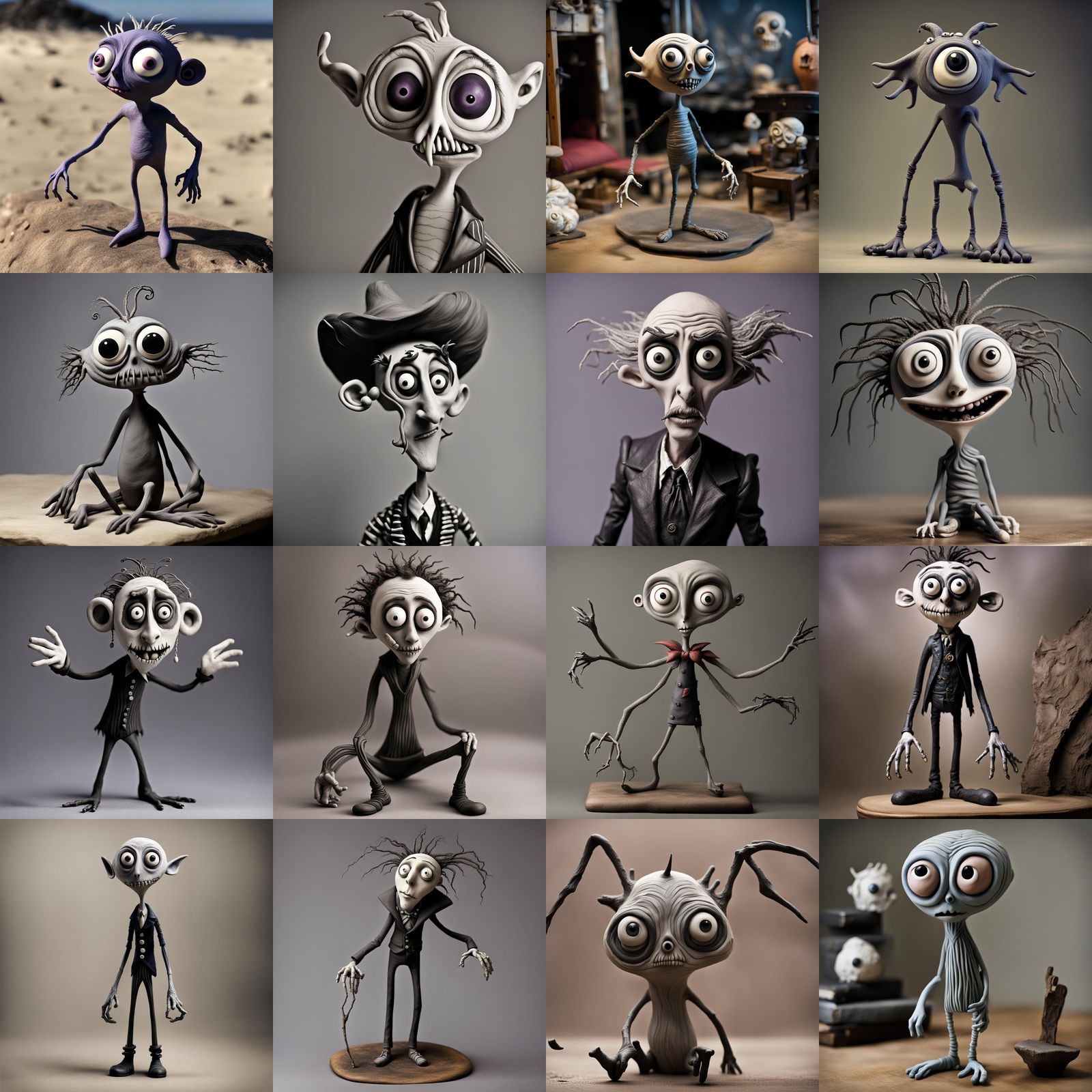 Tim Burton Style Clay Animation Creature