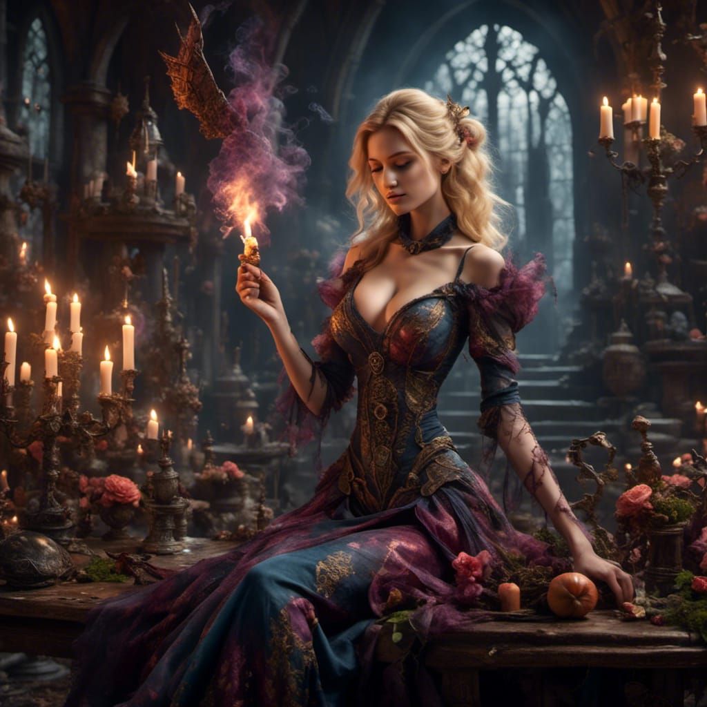 Fantastical Smoke Fairy: Detailed Matte Painting