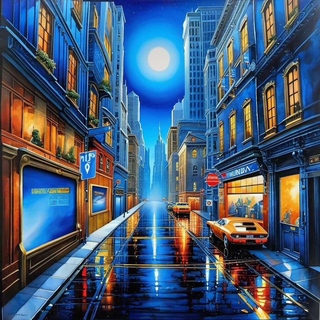 Abstract Mixed Media Composition with Depth