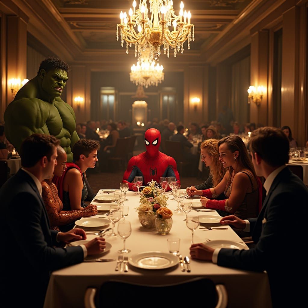 Superheroes Gather for a Cinematic Dinner