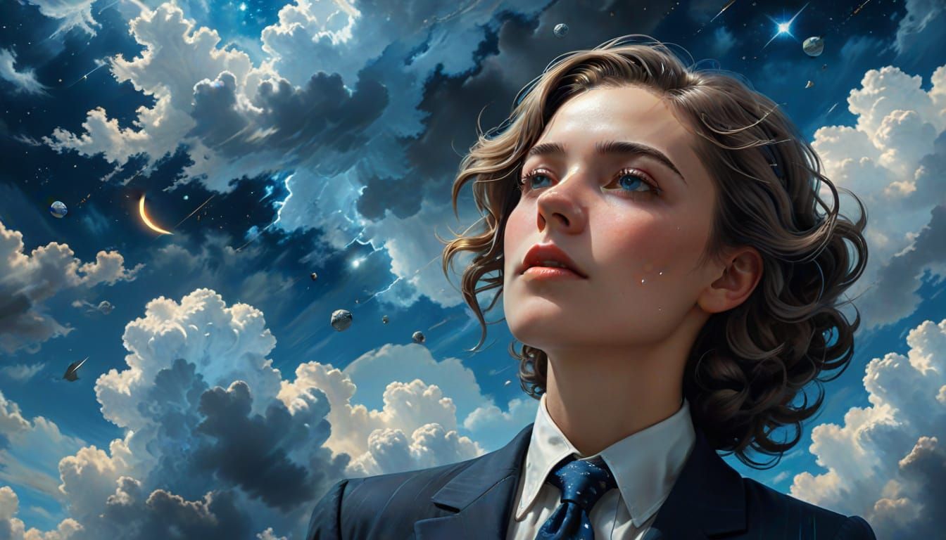 Dreamscape Portrait in Surrealist Oil Painting Style