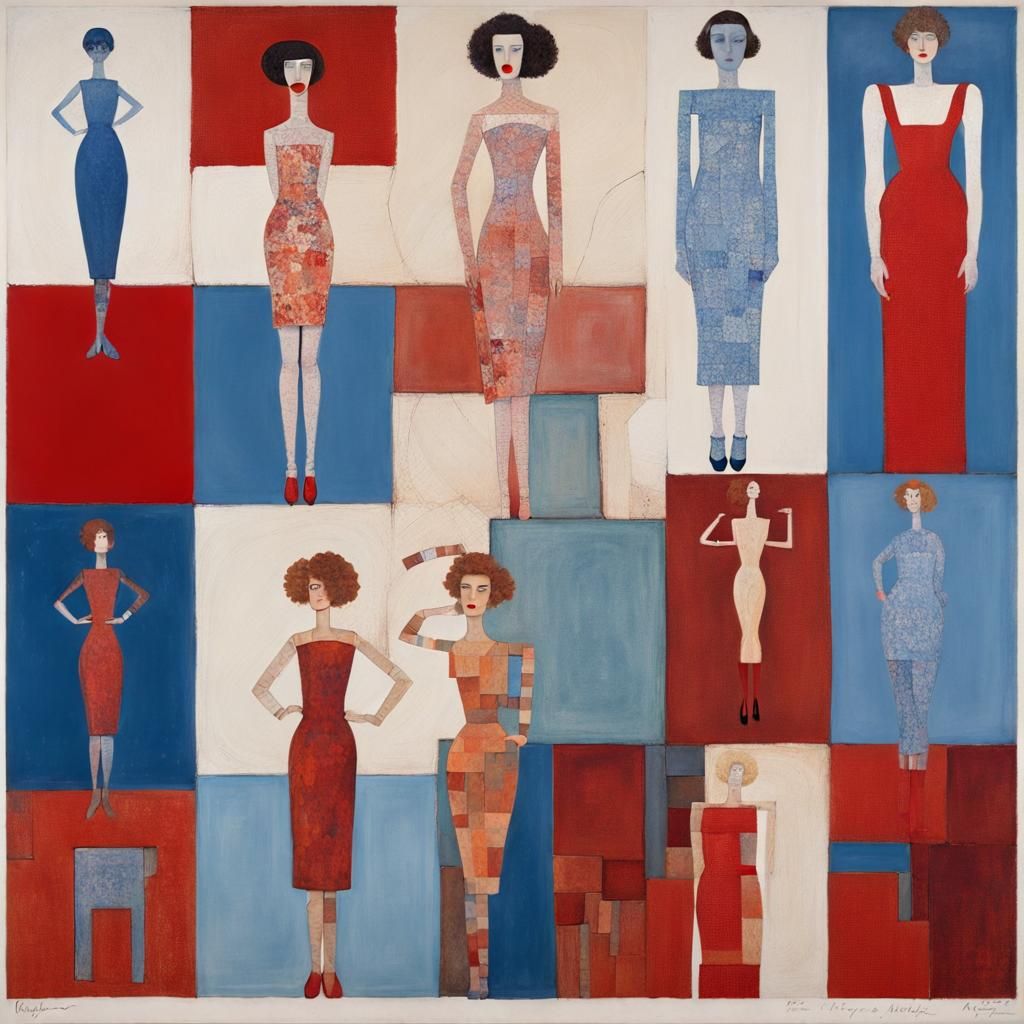 Anthropomorphic Women in Collage Art Style