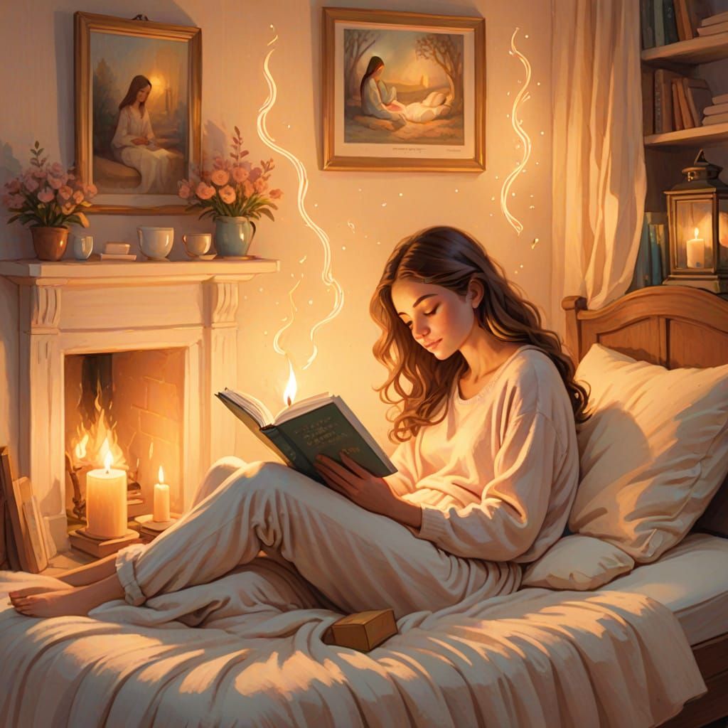 Whimsical Candlelit Poetry Reading in a Cozy, Dreamy Atmosph...