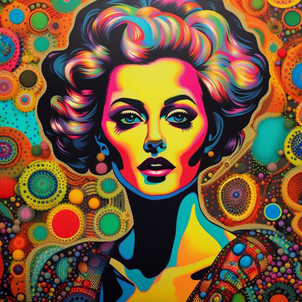 Pop Art Neon Surrealism Fashionista Portrait
