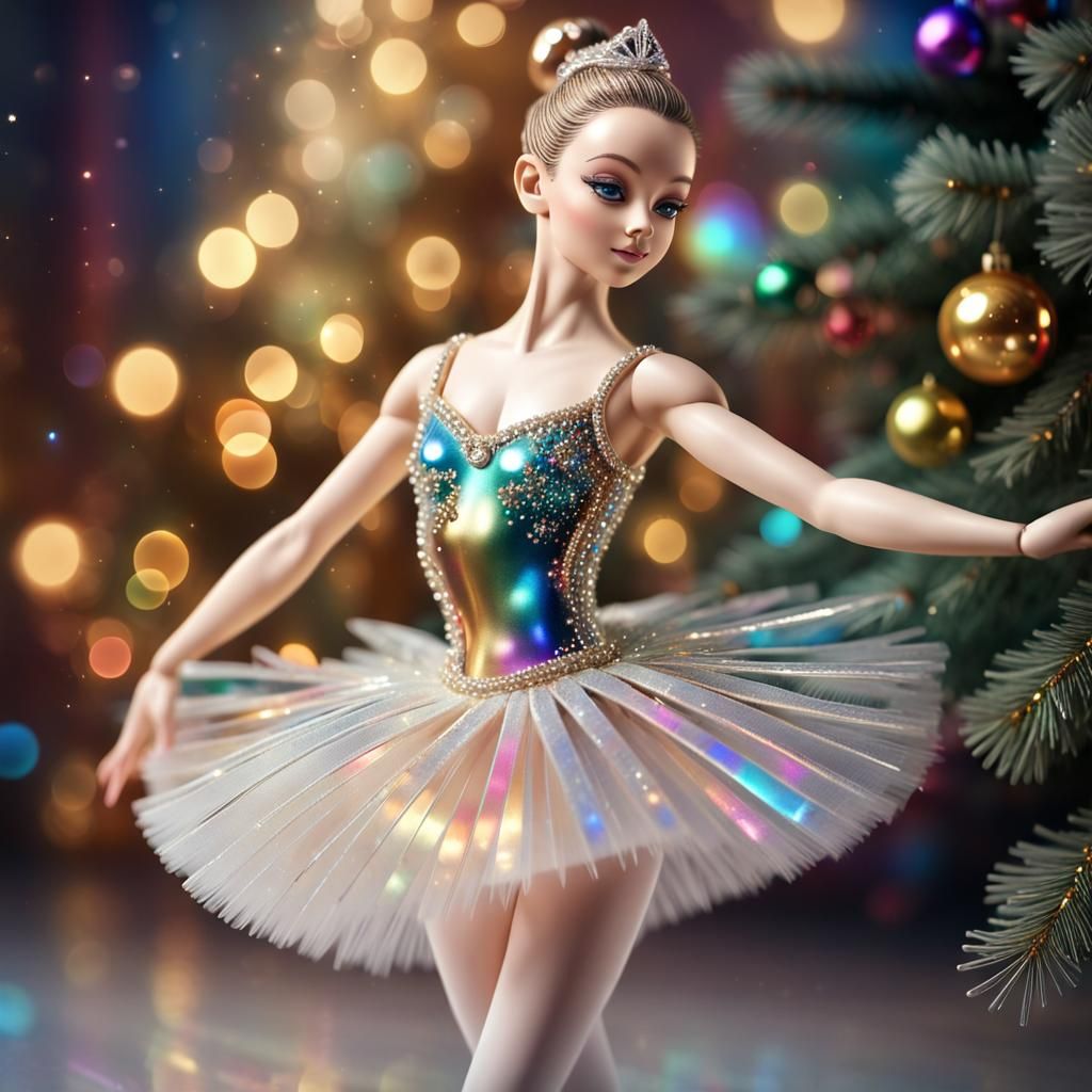 Crystal Ballerina Christmas Ornament in 3D