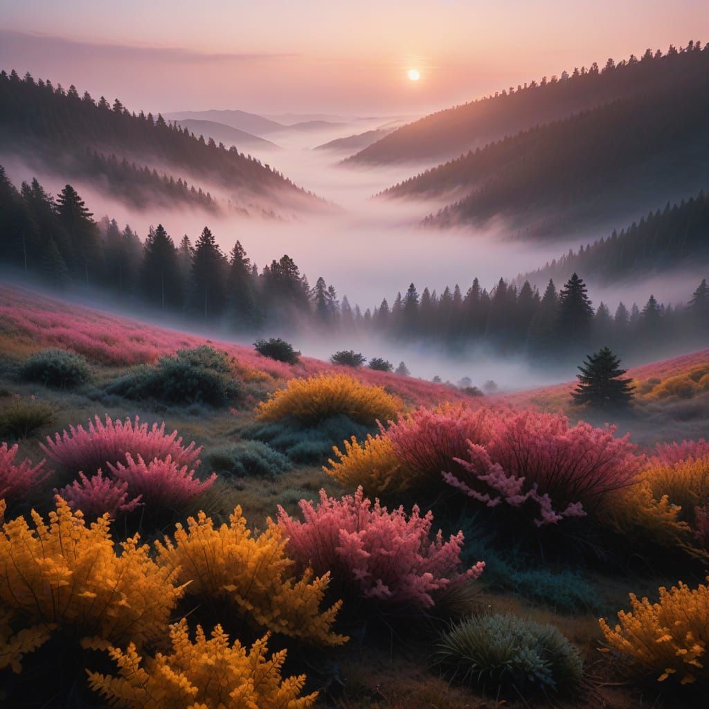 Surreal Fractal Landscape in Pastel Hues