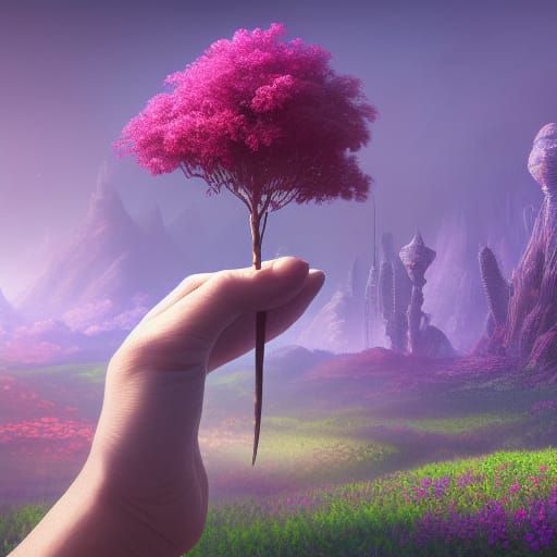 Magic Beans Sprout Seedlings in Hand