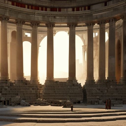 Roman Colosseum Under Construction: Epic Digital Painting